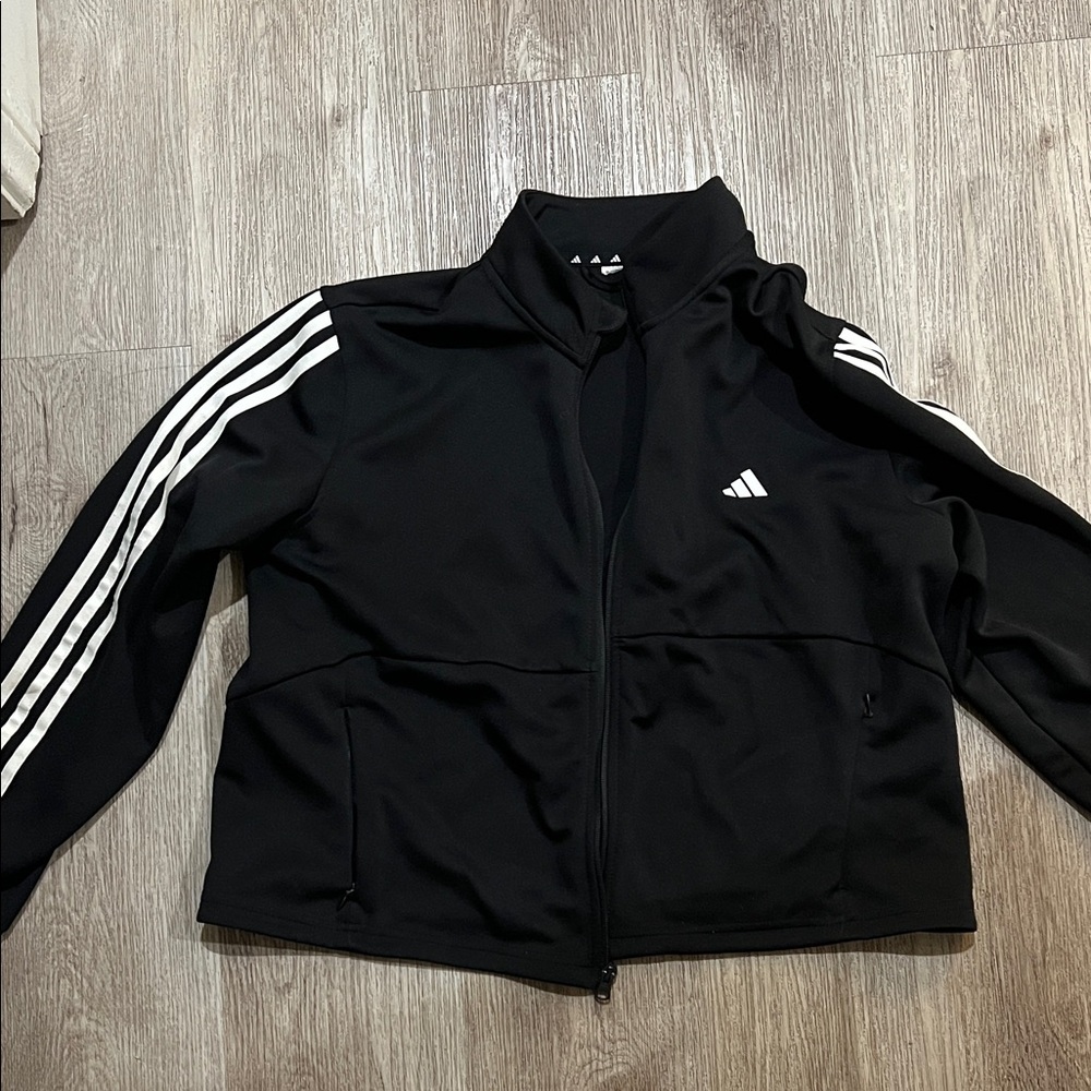 Adidas Black Jacket with White Accents